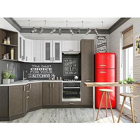 Угловая кухня Лофт-04 Snow Veralinga/Wenge Veralinga