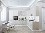 Модульный кухонный гарнитур Ницца Дуб крем/Белый 2340x3200/2700x600