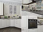 Модульный кухонный гарнитур Ницца Дуб крем/Белый 2340x3200/2700x600