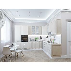 Модульный кухонный гарнитур Ницца Дуб крем/Белый 2340x3200/2700x600
