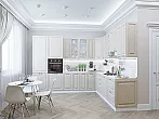 Модульный кухонный гарнитур Ницца Дуб крем/Белый 2340x3200/2700x600