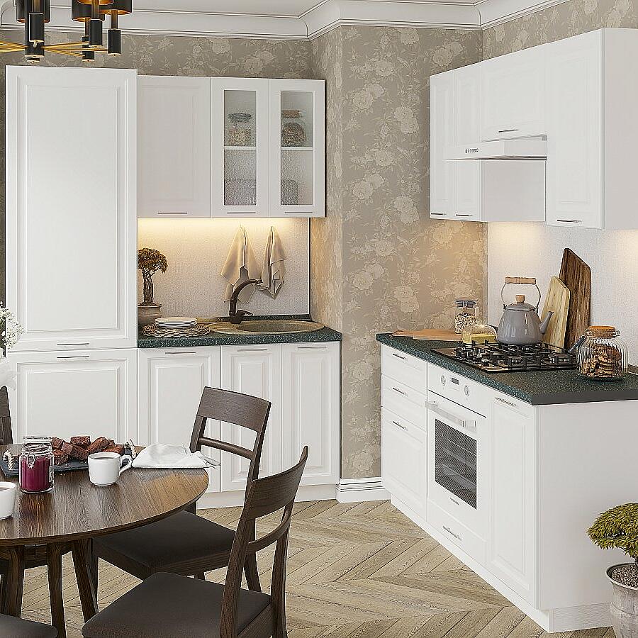 Угловая кухня Ницца Royal-03 Blanco плитка emigres hardy blanco rect 25x75 см