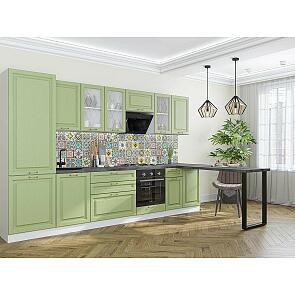 Модульный кухонный гарнитур Ницца-02 Дуб оливковый/Белый 2140x3300x600