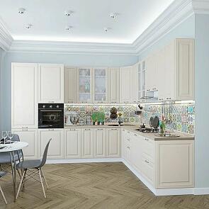 Модульный кухонный гарнитур Ницца-04 Агат/Белый 2340x3200/2700x600