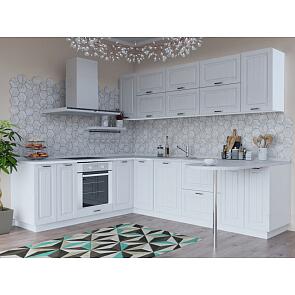 Модульный кухонный гарнитур Прага-18 Белое дерево/Белый 2140x2190/2600x600