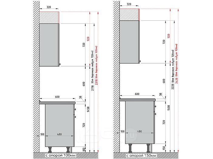 Прямая кухня Прага-23 Белое дерево Белый 2132х400х600