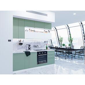 Модульный кухонный гарнитур Фьюжн-01 Silky Mint, Silky White/Белый 2340x2300x600
