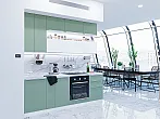 Модульный кухонный гарнитур Фьюжн-01 Silky Mint, Silky White/Белый 2340x2300x600