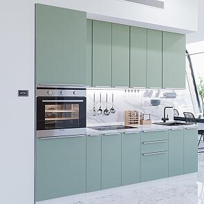 Модульный кухонный гарнитур Фьюжн-03 Silky Mint/Белый 2340x2600x600