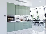 Модульный кухонный гарнитур Фьюжн-03 Silky Mint/Белый 2340x2600x600