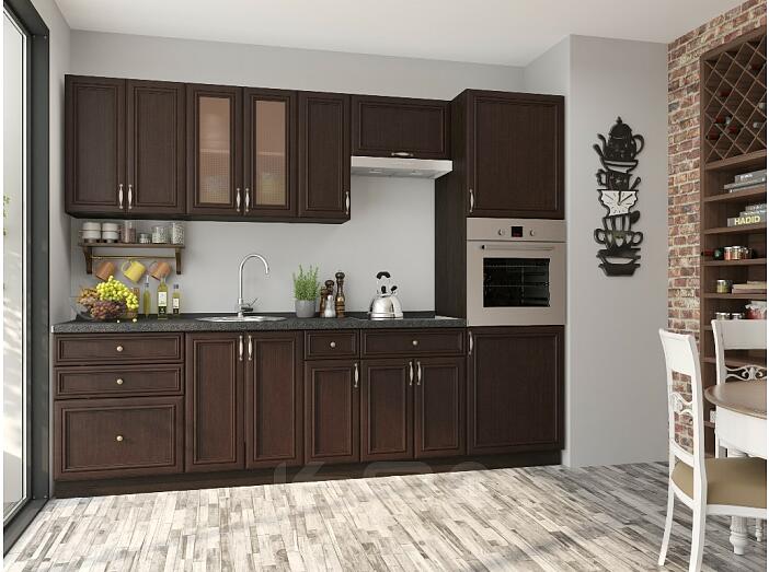 Прямая кухня Шале-02 Thermo Oak