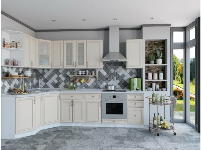 Угловая кухня Шале-03 Ivory