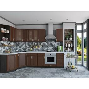 Угловая кухня Шале-03 Brown Oak