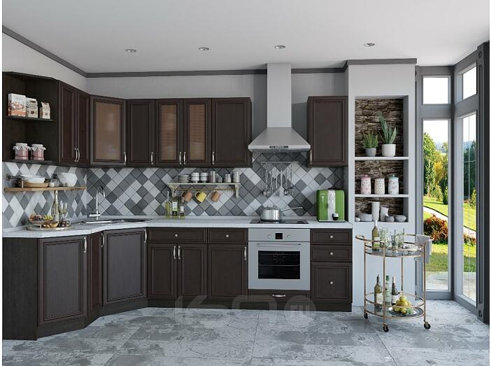 Угловая кухня Шале-03 Thermo Oak