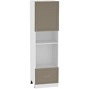 Шкаф пенал под бытовую технику с 2-мя дверцами Сканди ШП 606НМ (для верхних шкафов высотой 920) Cappuccino Wood-Белый