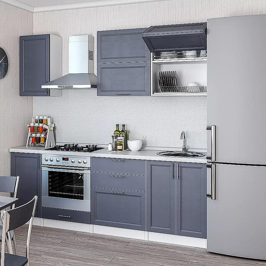 Прямая кухня Сканди-01 Graphite Softwood/ Белый сканди 01 grey softwood graphite 2140 2200 600