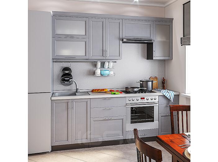 Прямая кухня Сканди-02 Grey Softwood/ Венге
