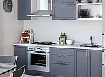 Модульный кухонный гарнитур Сканди-01 Graphite Softwood/Белый 2140x2200x600