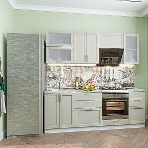 Модульный кухонный гарнитур Сканди-02 Cappuccino Softwood/Белый 2140x2200x600