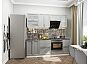 Модульный кухонный гарнитур Сканди-02 Grey Softwood/Белый 2140x2200x600 (Мрамор черный)
