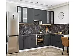 Модульный кухонный гарнитур Сканди-04 Graphite Softwood/Белый 2340x2650/1590x600 (Гэлакси)