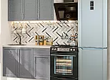 Модульный кухонный гарнитур Сканди-05 Grey Softwood/Белый 2140x1200x600