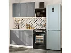 Модульный кухонный гарнитур Сканди-05 Grey Softwood/Белый 2140x1200x600