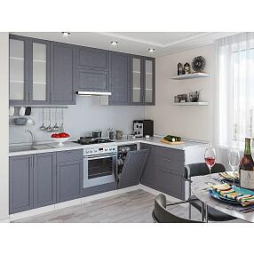 Угловая кухня Сканди-04 Graphite Softwood / Белый