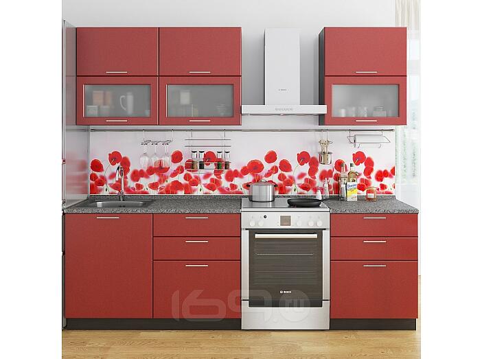 Прямая кухня Валерия-М-01 Гранатовый металлик Прямая кухня Валерия-М-01 Гранатовый металлик