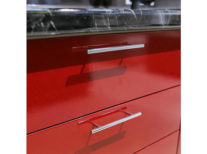 Прямая кухня Валерия-М-01 Гранатовый металлик