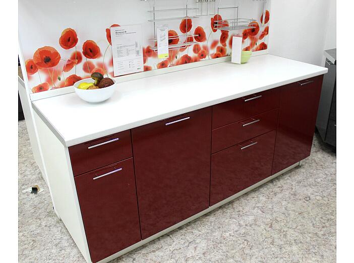 Прямая кухня Валерия-М-01 Гранатовый металлик