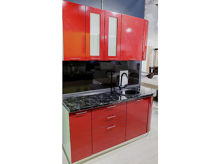 Прямая кухня Валерия-М-01 Гранатовый металлик