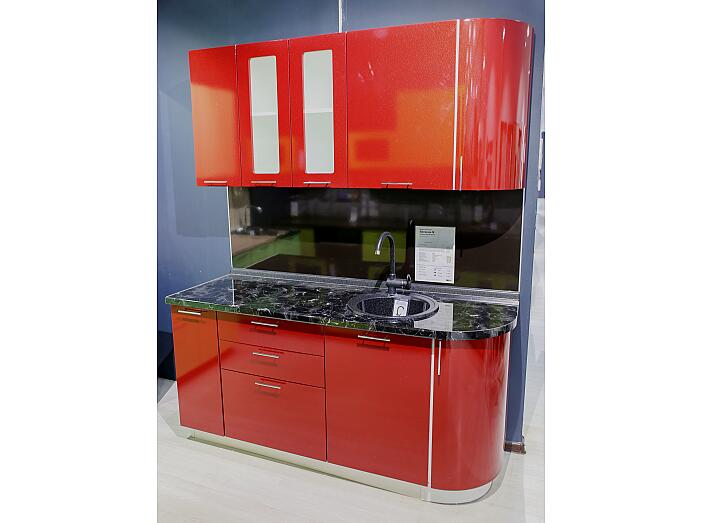 Прямая кухня Валерия-М-01 Гранатовый металлик