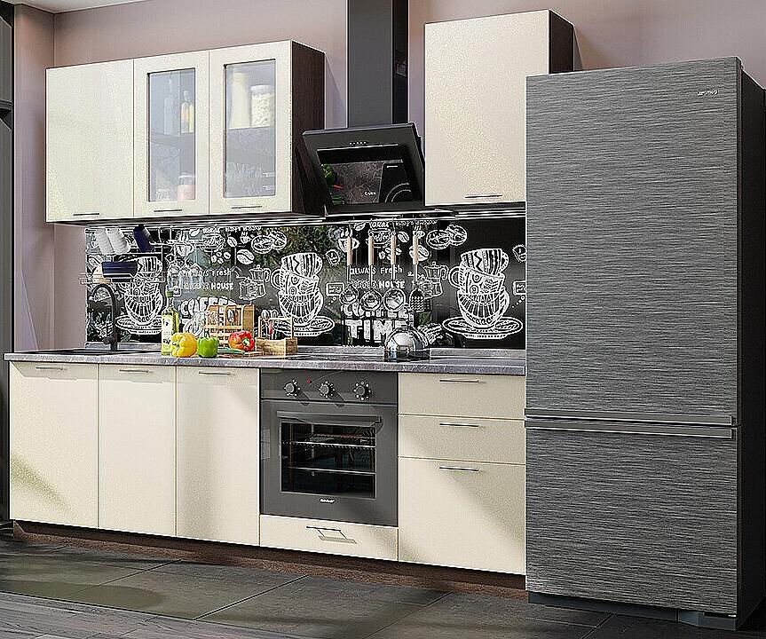 Прямая кухня Валерия-М-03 Бежевый металлик Браво S-250913, цвет мрамор серый