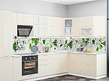 

Угловая кухня Валерия-М-05 Бежевый металлик Белый 2140*3200/1800*600