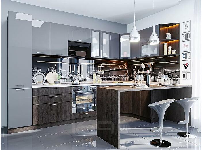 Угловая кухня Валерия-М-06 Антрацит/Венге