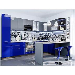 Угловая кухня Валерия-М-06 Антрацит/Синий