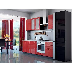 Прямая кухня Валерия-М-03 Гранатовый металлик