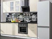 

Прямая кухня Валерия-М-03 Бежевый металлик Белый 2140*2400*600