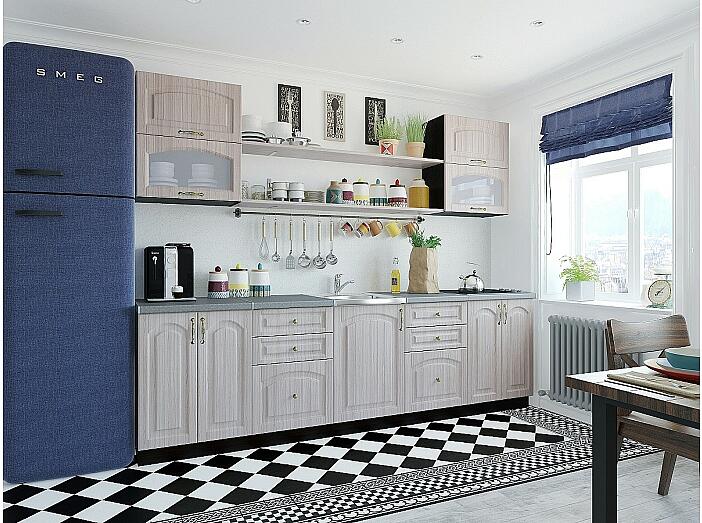 Прямая кухня Верона-01 Ясень шимо светлый