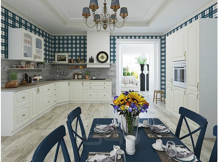 П-образная кухня Верона-02 Ясень золото