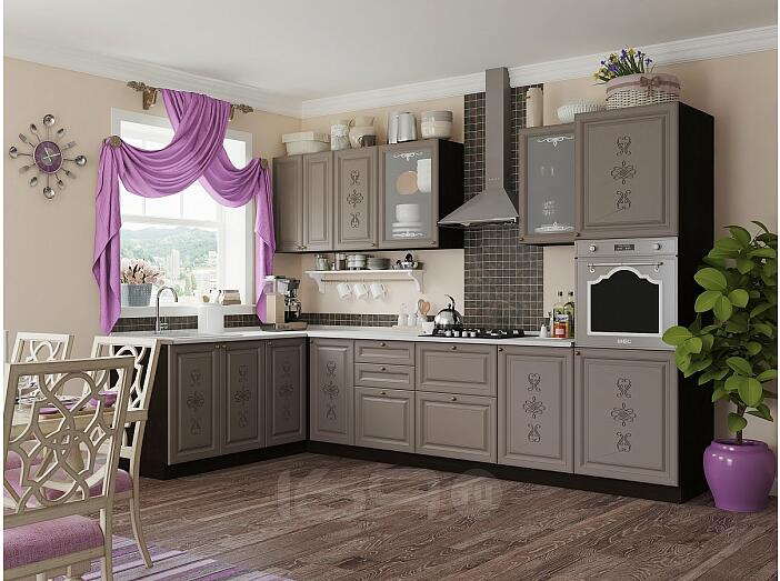 Угловая кухня Версаль-02 Смоки Софт