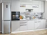Модульный кухонный гарнитур Фьюжн-01 Silky Light Grey/Белый 2340x3600x600