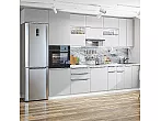 Модульный кухонный гарнитур Фьюжн-01 Silky Light Grey/Белый 2340x3600x600