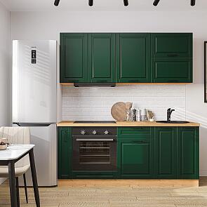 Модульный кухонный гарнитур Дублин-01 Special Green/Дуб Вотан 2140x1900x600