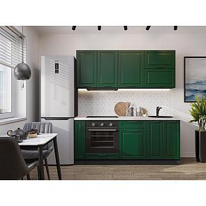 Модульный кухонный гарнитур Дублин-01 Special Green/Graphite 2140x1900x600