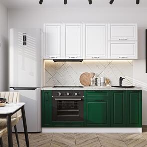 Модульный кухонный гарнитур Дублин-01 Special Green, Special White/Белый 2140x1900x600