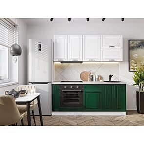 Модульный кухонный гарнитур Дублин-01 Special Green, Special White/Белый 2140x1900x600