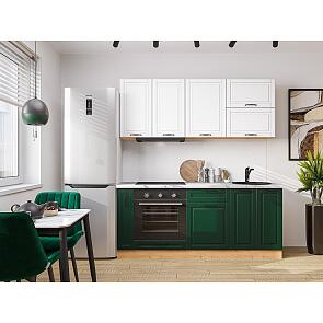 Модульный кухонный гарнитур Дублин-01 Special Green, Special White/Дуб Вотан 2140x1900x600
