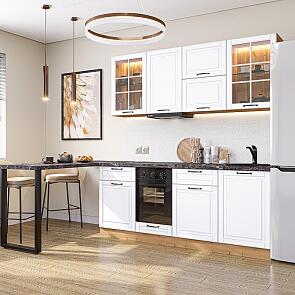 Модульный кухонный гарнитур Дублин-03 Special White/Дуб Вотан 2140x1950x600